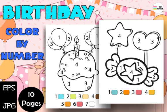Color by Number Coloring Pages Bundle Bundle · Creative Fabrica