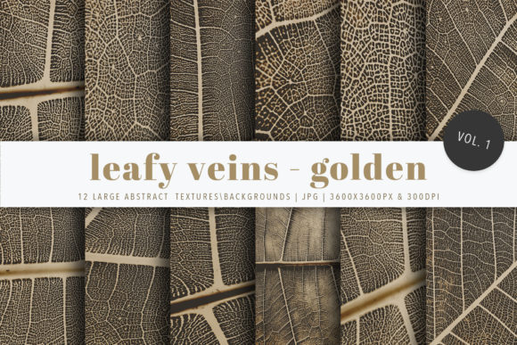 Leafy Veins Abstract Textures - GOLDEN