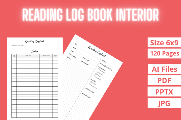 Reading Log Book Interior Graphic by SOUDOU shop · Creative Fabrica