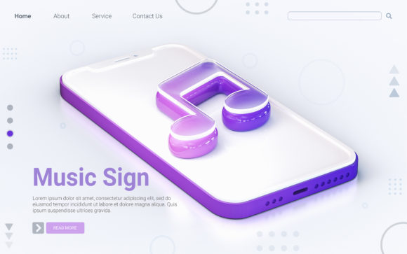 Music Sign on Mobile Phone