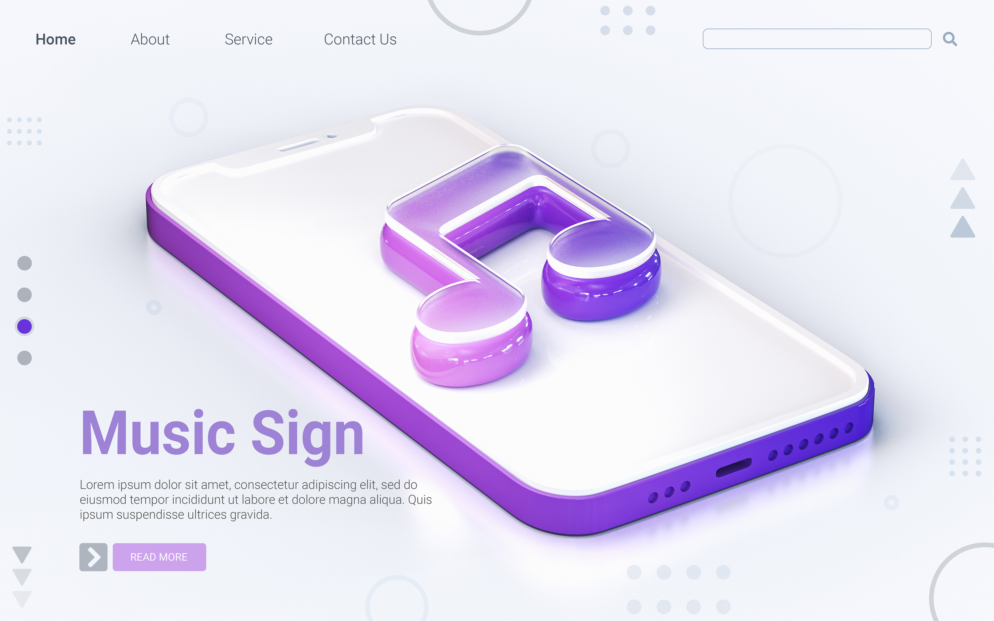 Music Sign on Mobile Phone
