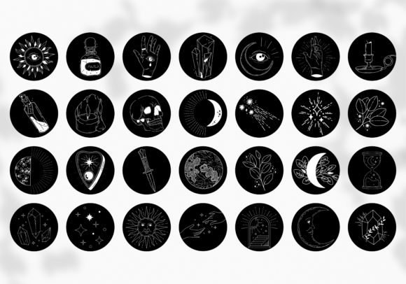 28 Mystical Black Line Art Instagram Covers