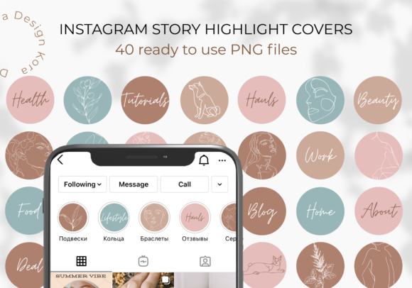 40 Line Art Instagram Highlight Covers