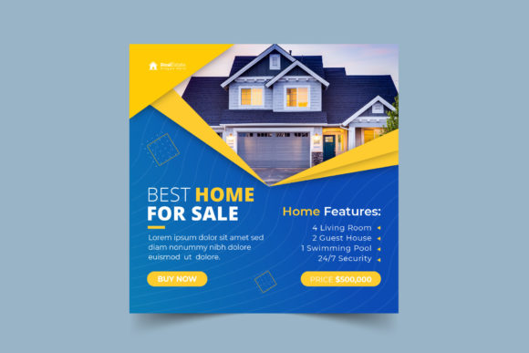 Preview of House Property Instagram Post real estate social media template