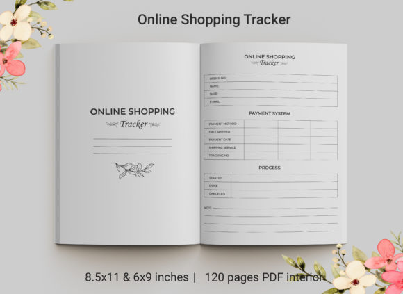 Online Shopping Tracker | KDP Interior Graphic KDP Keywords By farjanafim