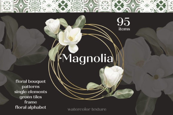 White Magnolia Watercolor Bundle Png Graphic Illustrations By GingerNatyArt