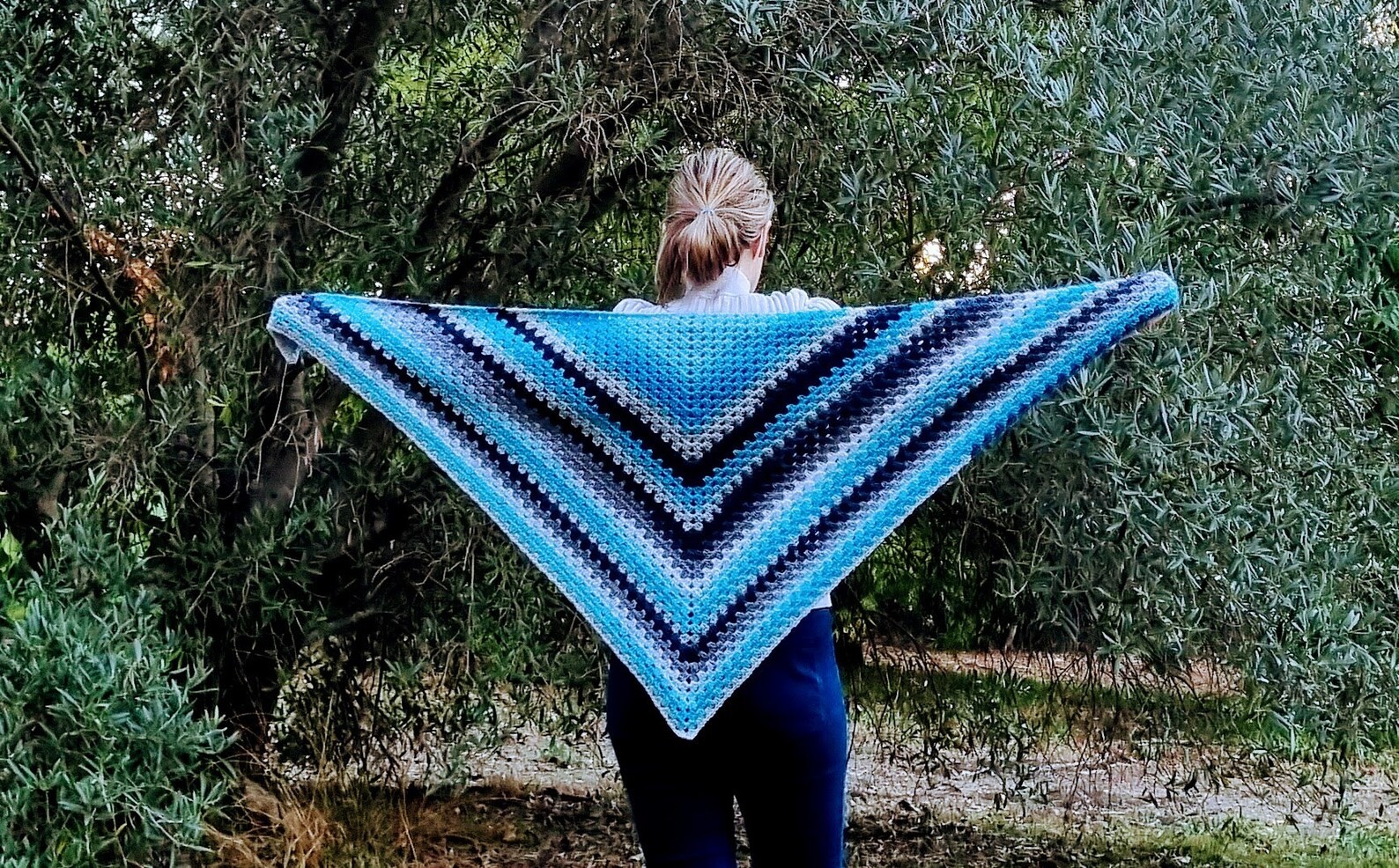 Aquamarine Joy Triangle Shawl