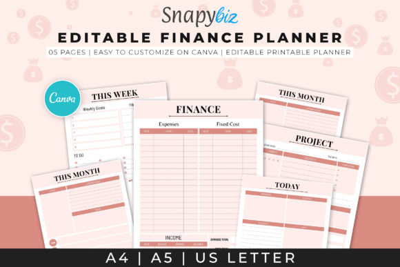 Finance Canva Editable Planner Bundle