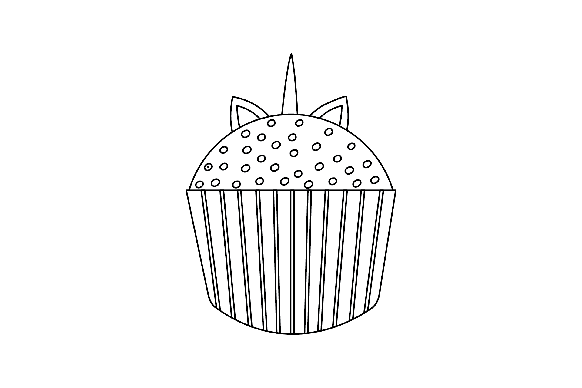 Unicorn Cup Cake Graphic Coloring Page Graphic by garnetastudio ...