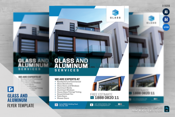 Glass Work and Aluminum Services Flyer