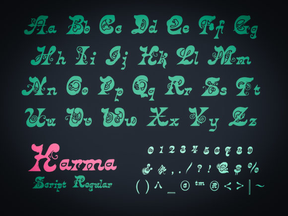Karma Script Duo Font PNG with transparent background - Preview 1