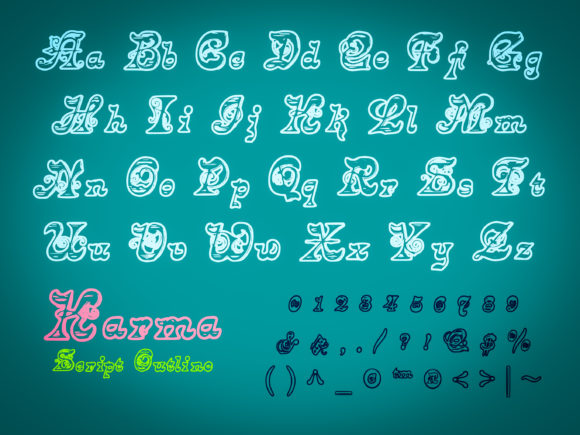 Karma Script Duo Font PNG with transparent background - Preview 3