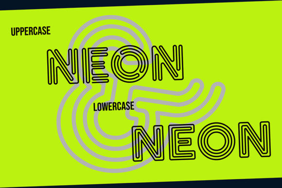 Neon Quebec Font PNG with transparent background - Preview 5