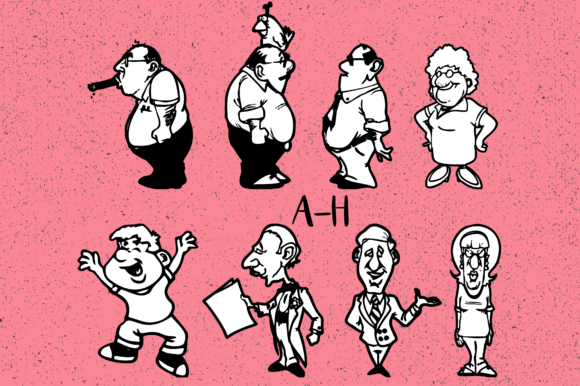 People Cartoon Font PNG with transparent background - Preview 1