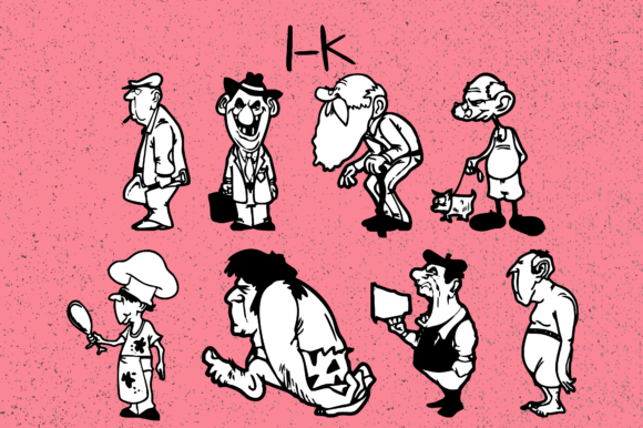 People Cartoon Font PNG with transparent background - Preview 2