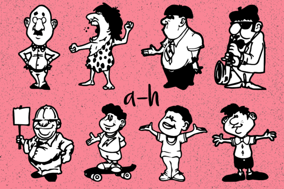 People Cartoon Font PNG with transparent background - Preview 5