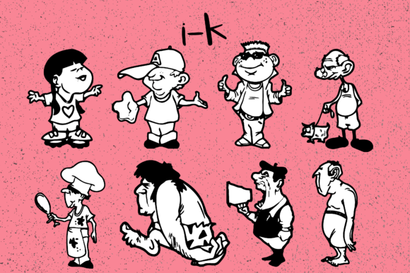 People Cartoon Font PNG with transparent background - Preview 6