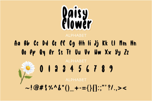 Daisy Flower Font - Preview 1