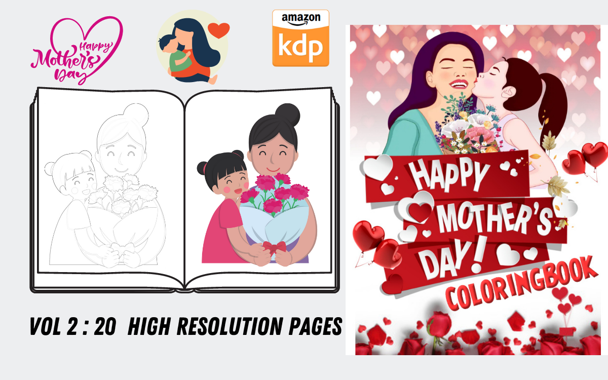 Mothers Day Coloring Page Vol 2 Graphic by edden344 · Creative Fabrica