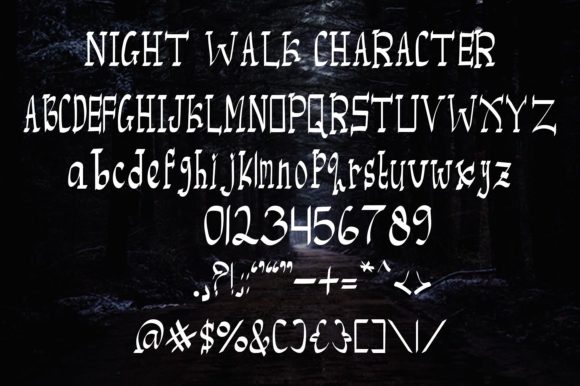 Night Walk Font PNG with transparent background - Preview 4