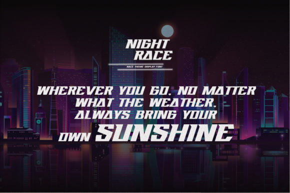 Nightrace Font PNG with transparent background - Preview 6
