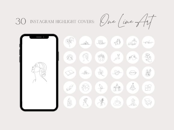 One Line Art Highlight Covers Graphic Graphic Templates By Business Chic Studio