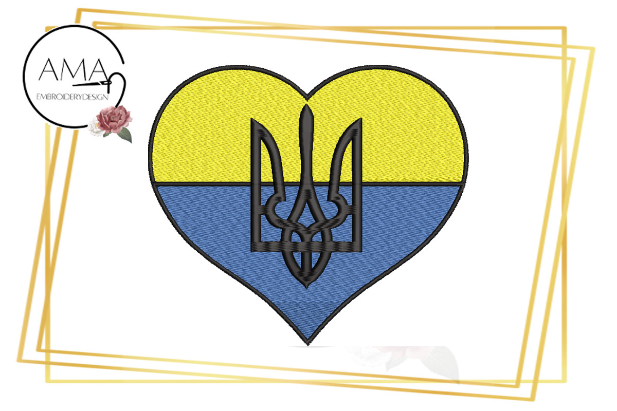Ukraine Heart with Flag Colors