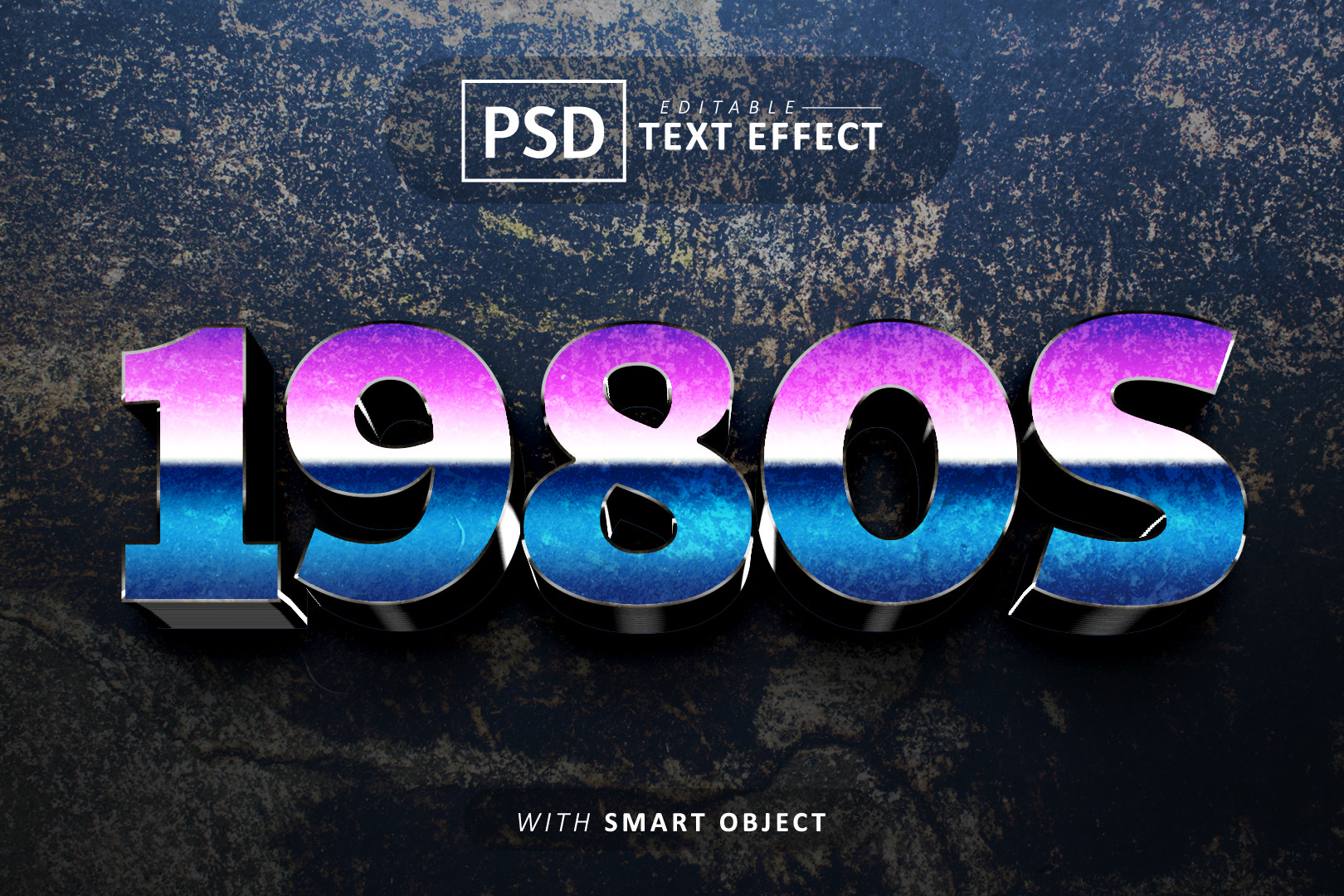 1980s Retro 3d Text Effect Editable