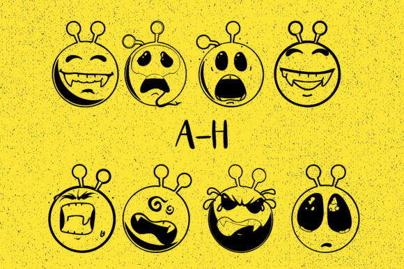 Aliens Emojis Font - Preview 1