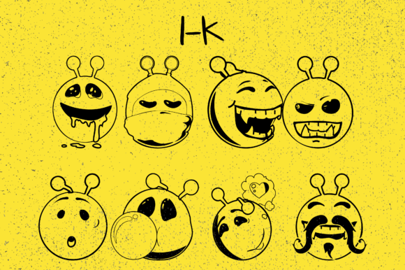 Aliens Emojis Font - Preview 2