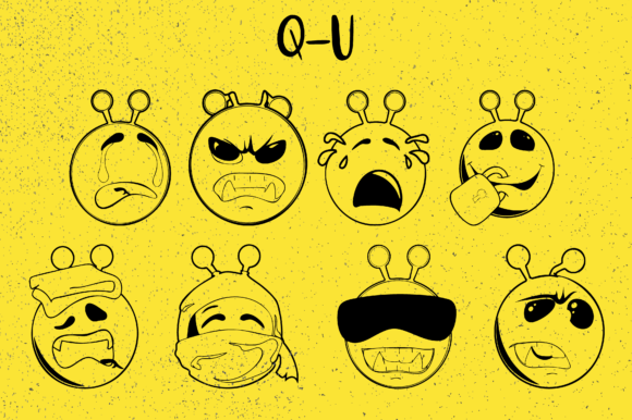 Aliens Emojis Font - Preview 3