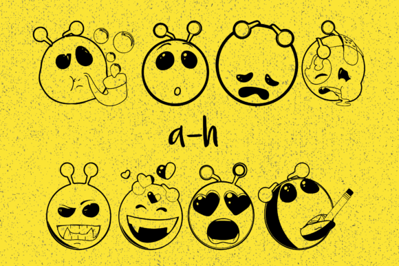 Aliens Emojis Font - Preview 5