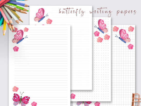 Butterfly Letter Writing Page(US Letter)