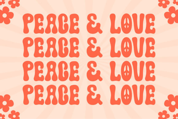 Hippie Groovy Font PNG with transparent background - Preview 1