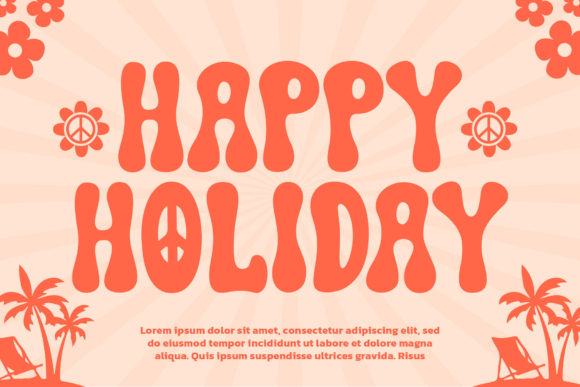 Hippie Groovy Font PNG with transparent background - Preview 3