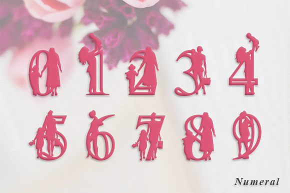 Mum Monogram Font PNG with transparent background - Preview 5