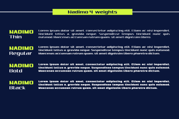 Nadimo Font font preview - 1