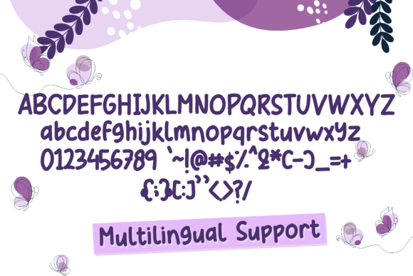 Round Butterfly Font PNG with transparent background - Preview 5