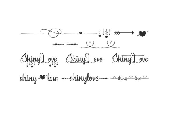 Shiny Love Font PNG with transparent background - Preview 6
