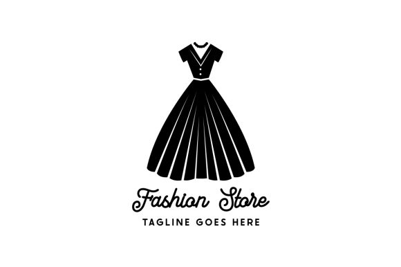 Women's Fashion Vintage Dress Logo SVG Cut file by Creative Fabrica Crafts   Creative Fabrica