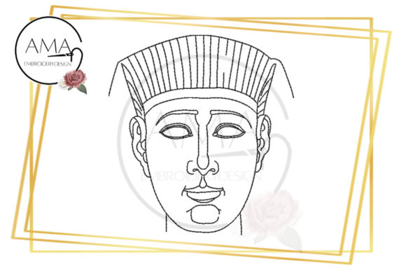Egyptian Head Redwork