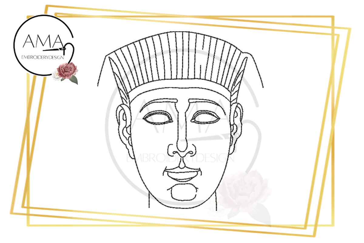 Egyptian Head Redwork