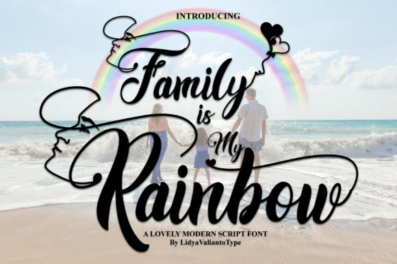 Family is My Rainbow Font PNG with transparent background - Preview 1