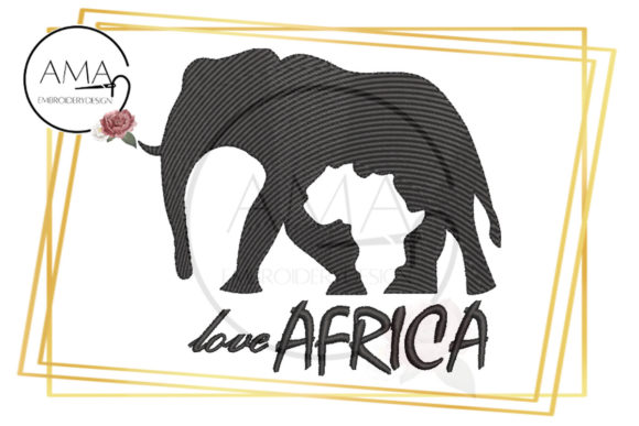 Love Africa Elephand and African Map