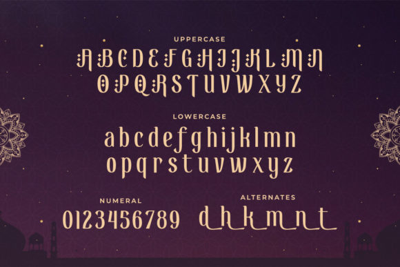 Nightly Ramadhan Font PNG with transparent background - Preview 1