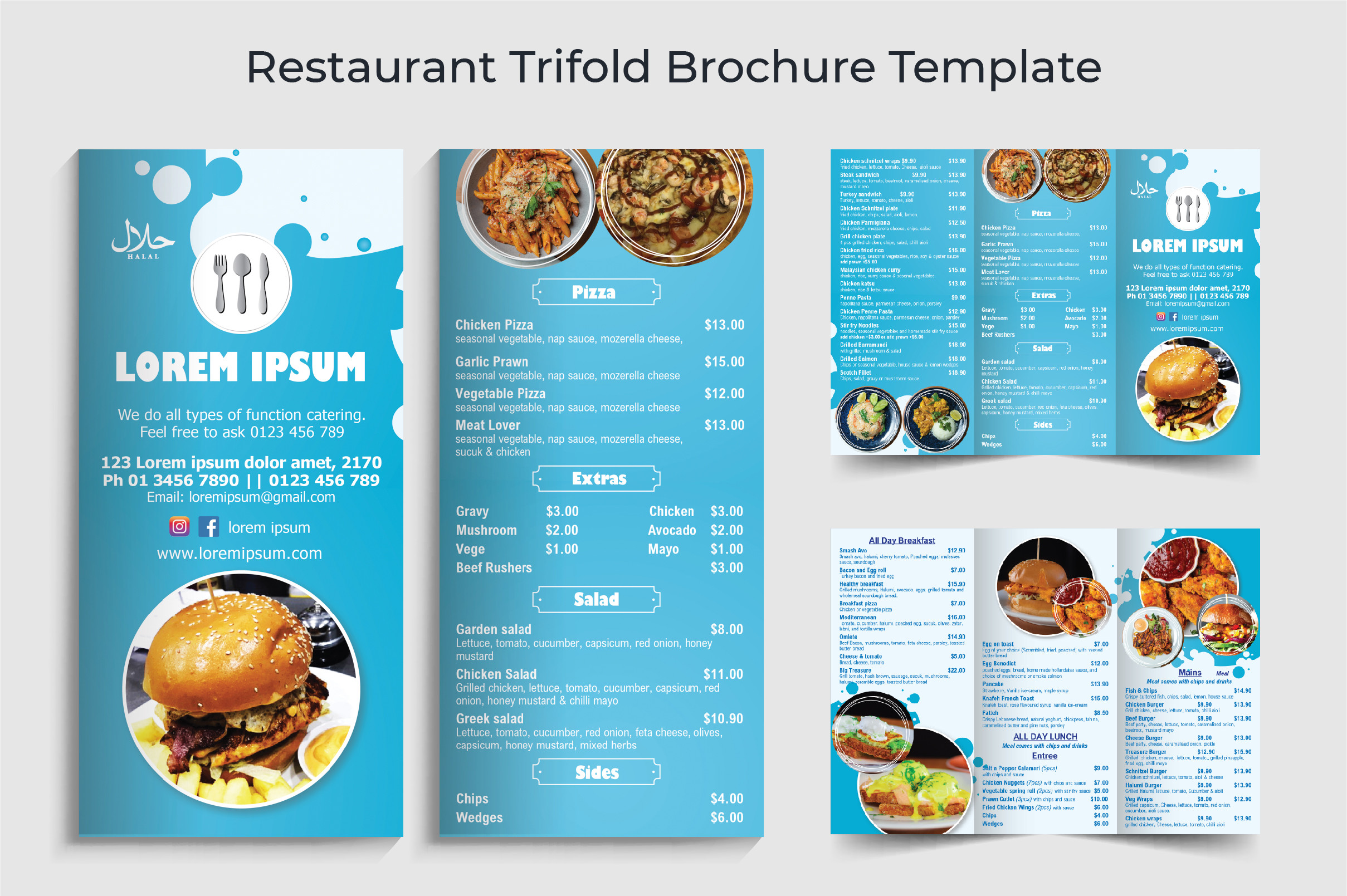 Restaurant Trifold Brochure Template