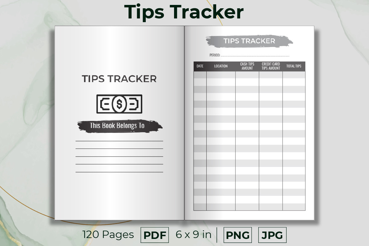 Tips Tracker Logbook KDP Interior Graphic by SadaRong · Creative Fabrica