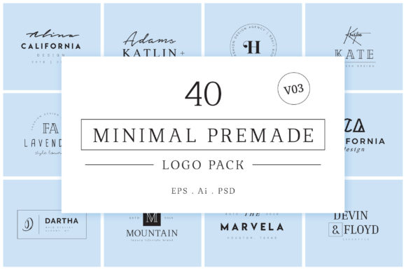 Minimal Premade Logo Bundle V03 Graphic Logos By GraphicsMount