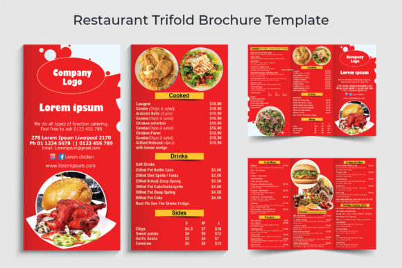 Restaurant Trifold Brochure Template