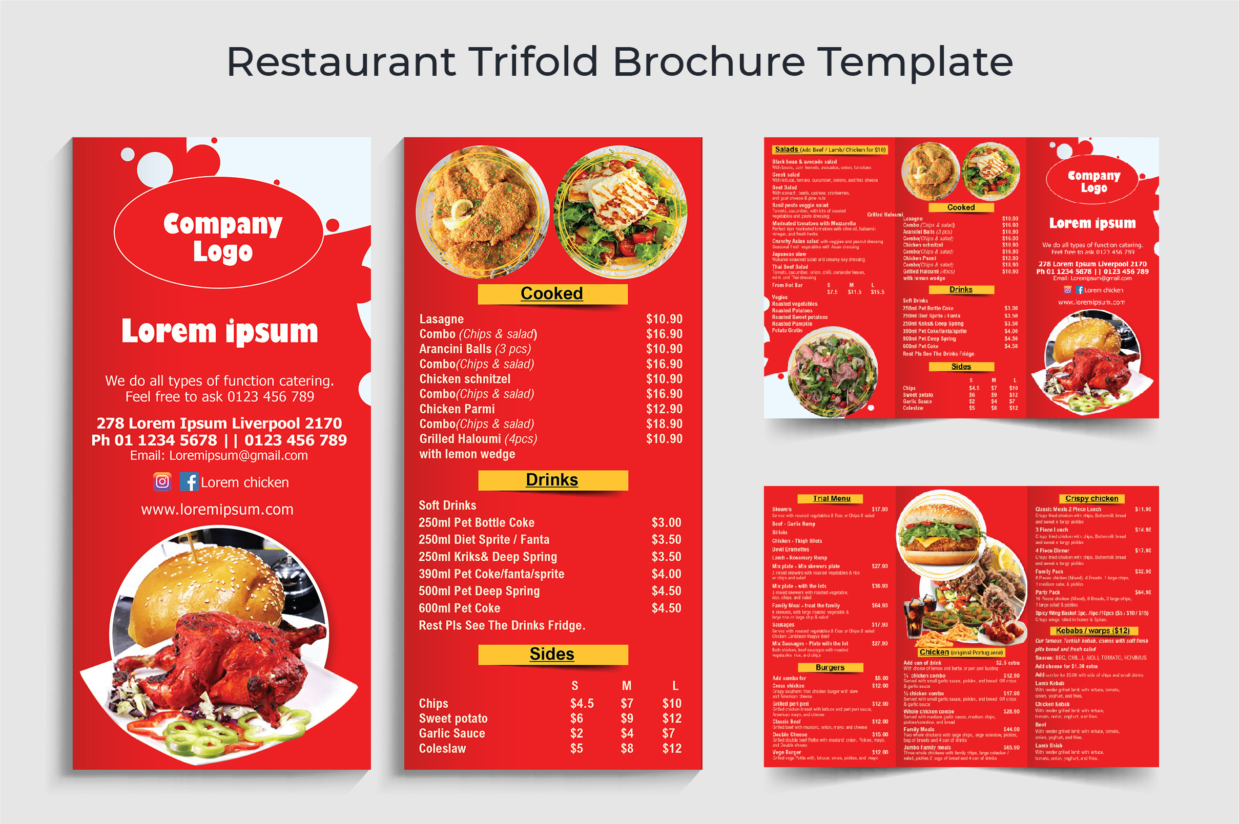 Restaurant Trifold Brochure Template
